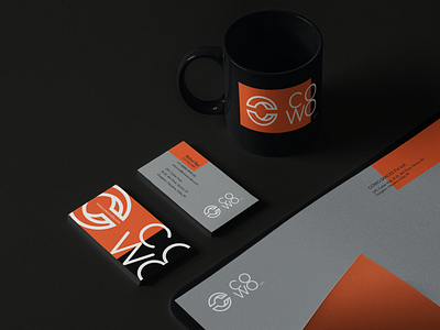 COWO Branding brand branding c co coworking design logo mark stationary wo