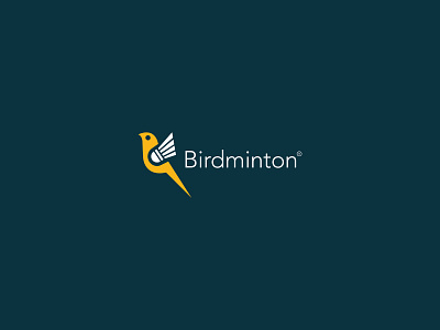 Birdminton badminton bird brand branding design fly icon illustration logo mark shuttle typography vector