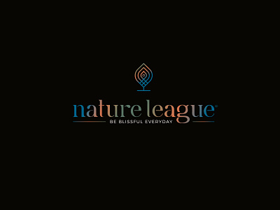 Nature League peacock brand branding cosmetics design icon illustration logo mark