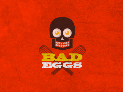 Bad Eggs 2 eggs skull t shirt whisk