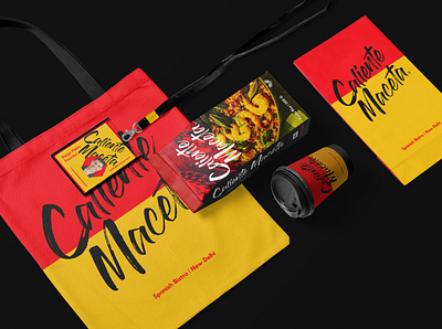 Caliente Maceta Applications brand branding design food hot icon logo mark pot spanish stationary typogaphy