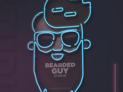 Bearded neon logo