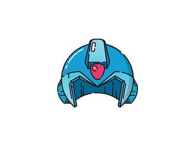 Megaman Helmet art design games helmet icon illustration illustrator lines logo mega man vector