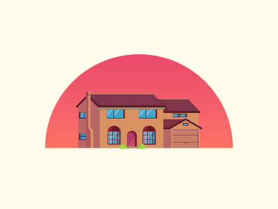 742 Evergreen Terrace art building illustration illustrator simpsons vector