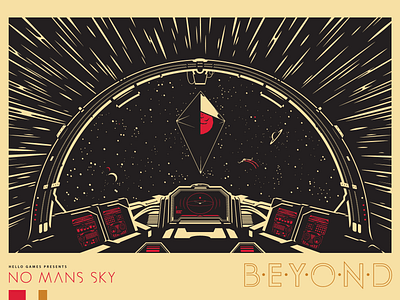 No Mans Sky Beyond art design games graphic illustration illustrator postcard poster retro sci fi space spaceship vector video games