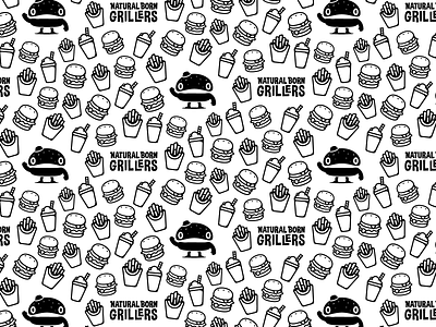 Natural Born Grillers pattern/mural