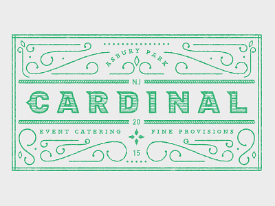 Cardinal Provisions food lettering logo type