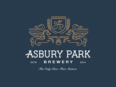 Ap Brewery badge beer brewery logo typography