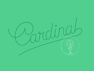 Cardinal Script illustration lettering logo script
