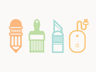 Tools of the trade design icons illustration