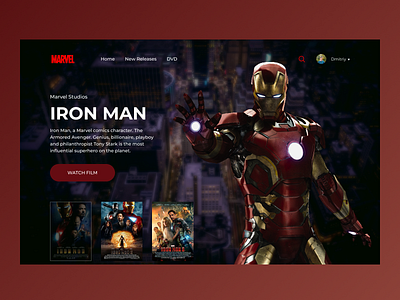 IRON MAN designer figma film iron man landing marvel ui ux web design web designer