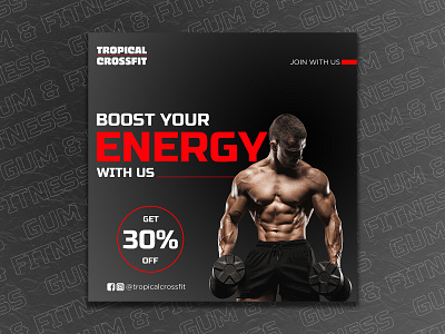 Gym Social Media Post Design | Banner Ads Design ads advertising banner crossfit facebook ad facebook banner facebook post fitness google ad banner gym instagram banner instagram post poster socal meida social media banner social media pack social media post social media templates web banner workout