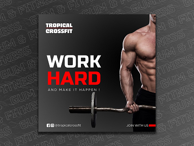 Gym Social Media Post Design ads ads design banner banner design banner header facebook facebook post facebook post design fitness gym gym banner instagram instagram post instagram stories promotional ads social media template soical media soical media design sports web banner