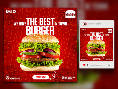 Food Social Media Design | Instagram Ads | Creative Post Design