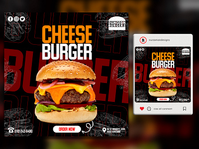 Food Social Media Design | Instagram Ads | Creative Post Design 3d ads ads design advertisement animation banner branding burger burger banner facebook ad fast food graphic design instagram post promotional ads restaurant restaurant banner social media social media template ui web banner