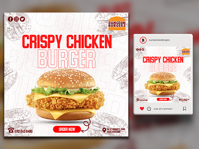 Food Social Media Design | Instagram Ads | Creative Post Design 3d ads ads design animation banner branding burger burger banner facebook ad fast food food banner graphic design instagram post promotional ads restaurant restaurant banner social media social media template ui web banner