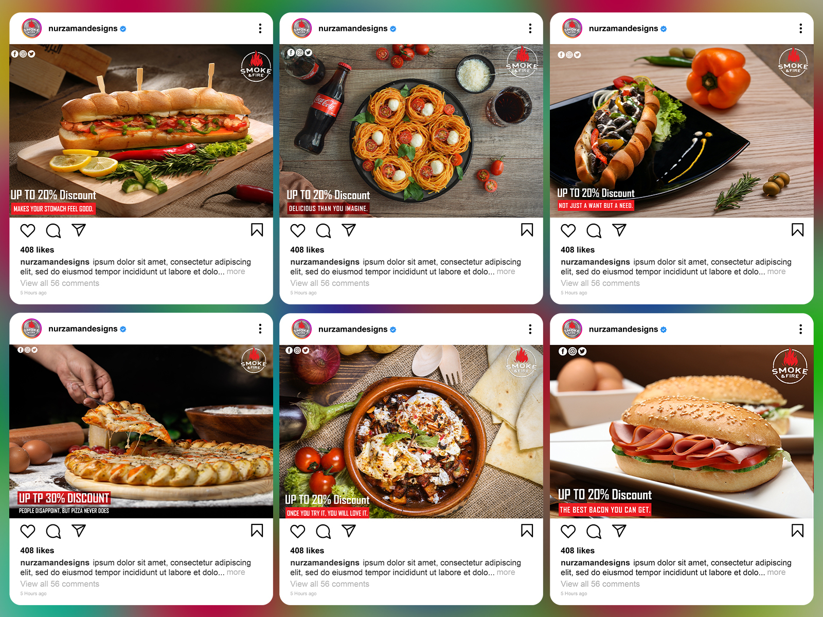 Restaurant Social Media Design Instagram Ads Food Banner By Md