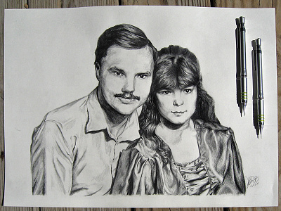 Graphite - Couple Portrait drawing pencil