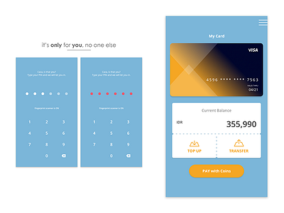 My Card in Coins commerce community interface payment payment gateway payment service security ui design ui ux