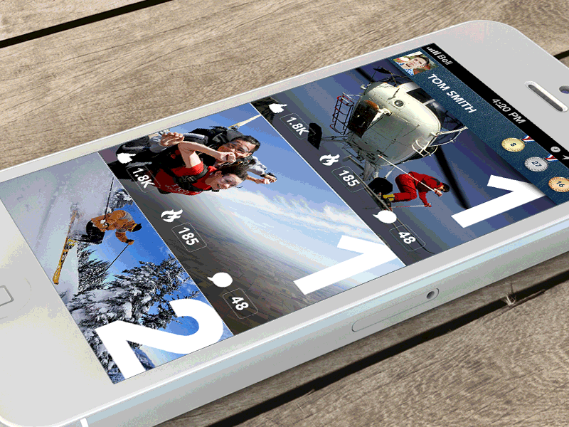 Tap & Hold Menu (GIF) for XS App animation extreme iphone menu orange sports ui ux xs