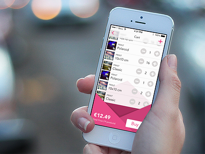 Cart for Polagram App iOS7 app cart envelop ios7 photos pink polagram print