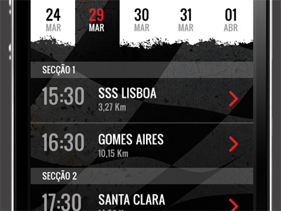 Rally Calendar calendar iphone navigation portugal rally texture