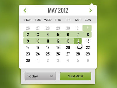 Calendar buttons calendar date gui range ui web