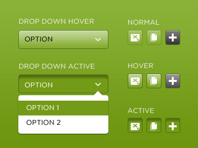 GUI buttons green gui hover ui web