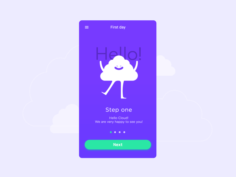 10clouds_onboarding 10clouds animation character cloud gif hello shape sky