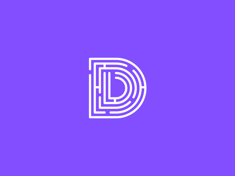 D_Maze animation design gif icon letter line simply sobecki