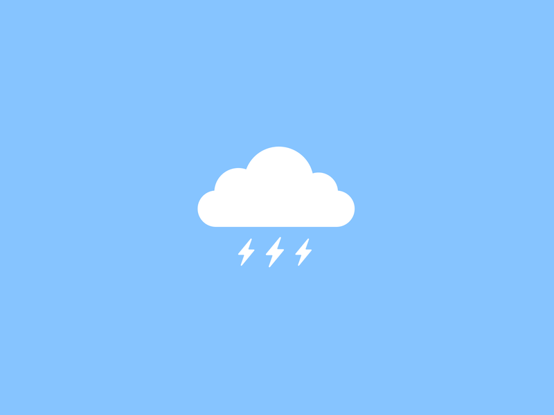 cloud&thunder animation blue bolt cloud design sobecki white