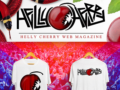 HELLY CHERRY helly cherry logo design magazine t shirt web