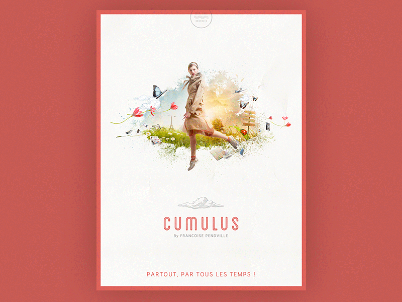 Cumulus poster colors fashion graphic minimal poster raincoat