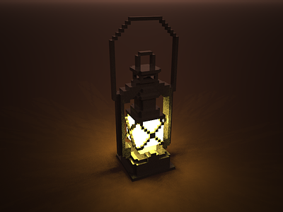🔶 Voxel Project: The Oil Lamp 3d brown light lights magicavoxel oillamp speedart voxel voxelart