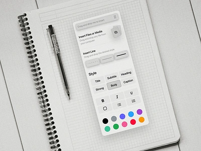 Text Formatting Side Bar customize panel document document editor drag and drop editing panel editor light mode minimal note note editor notebook product design side bar side menu style menu text editor text formatting text style ui word editor