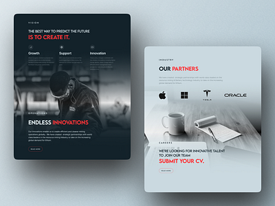 Modern Company Landing company company website corporation dark theme landing design landing page light theme modern modern landing ui web design webdesign website ui