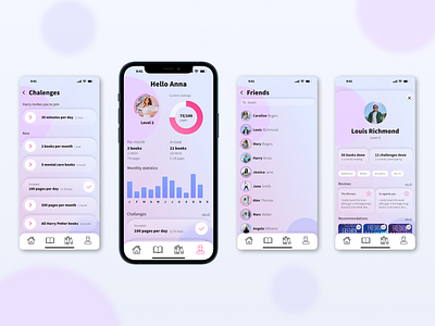 User profile in reader app app application chalenges design figma interface mobile reader ui userprofile web