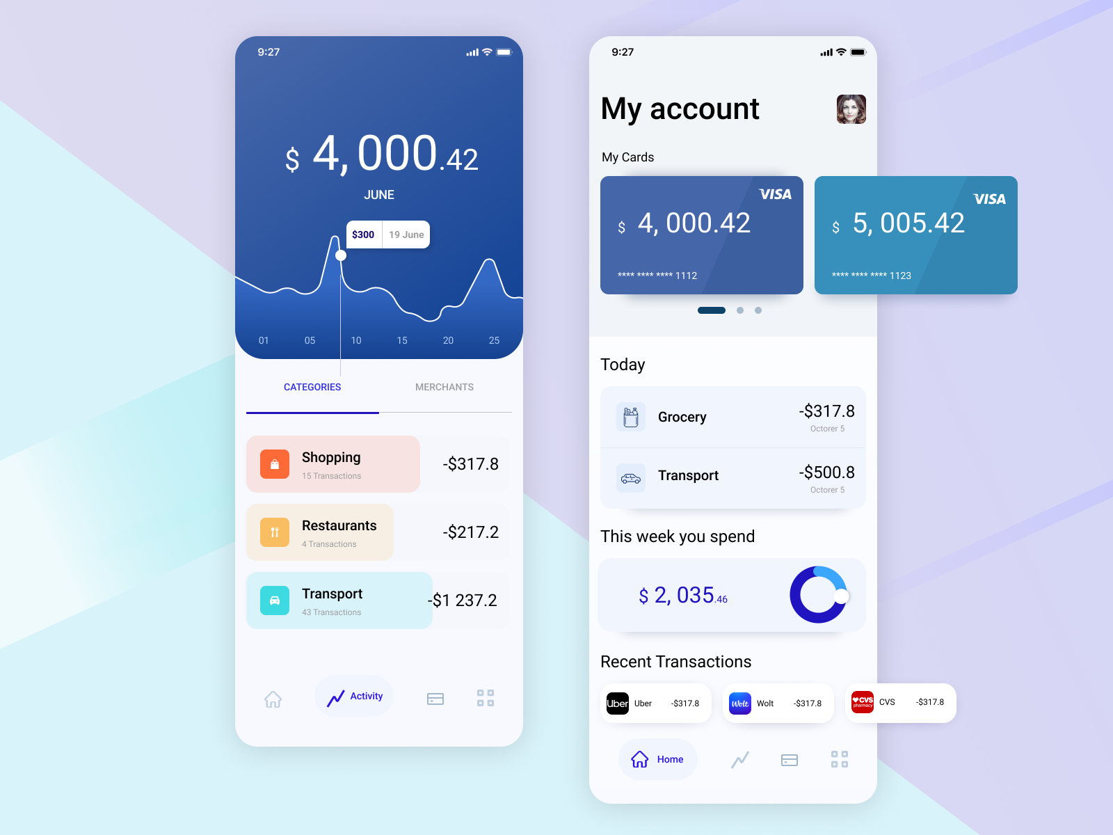 Online bank App by Irina MIT on Dribbble