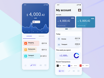 Online bank App by Irina MIT on Dribbble