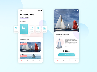 Travel App app boat cards ui catalog design digital mobile sea travel travel app travelling ui ui design yacht