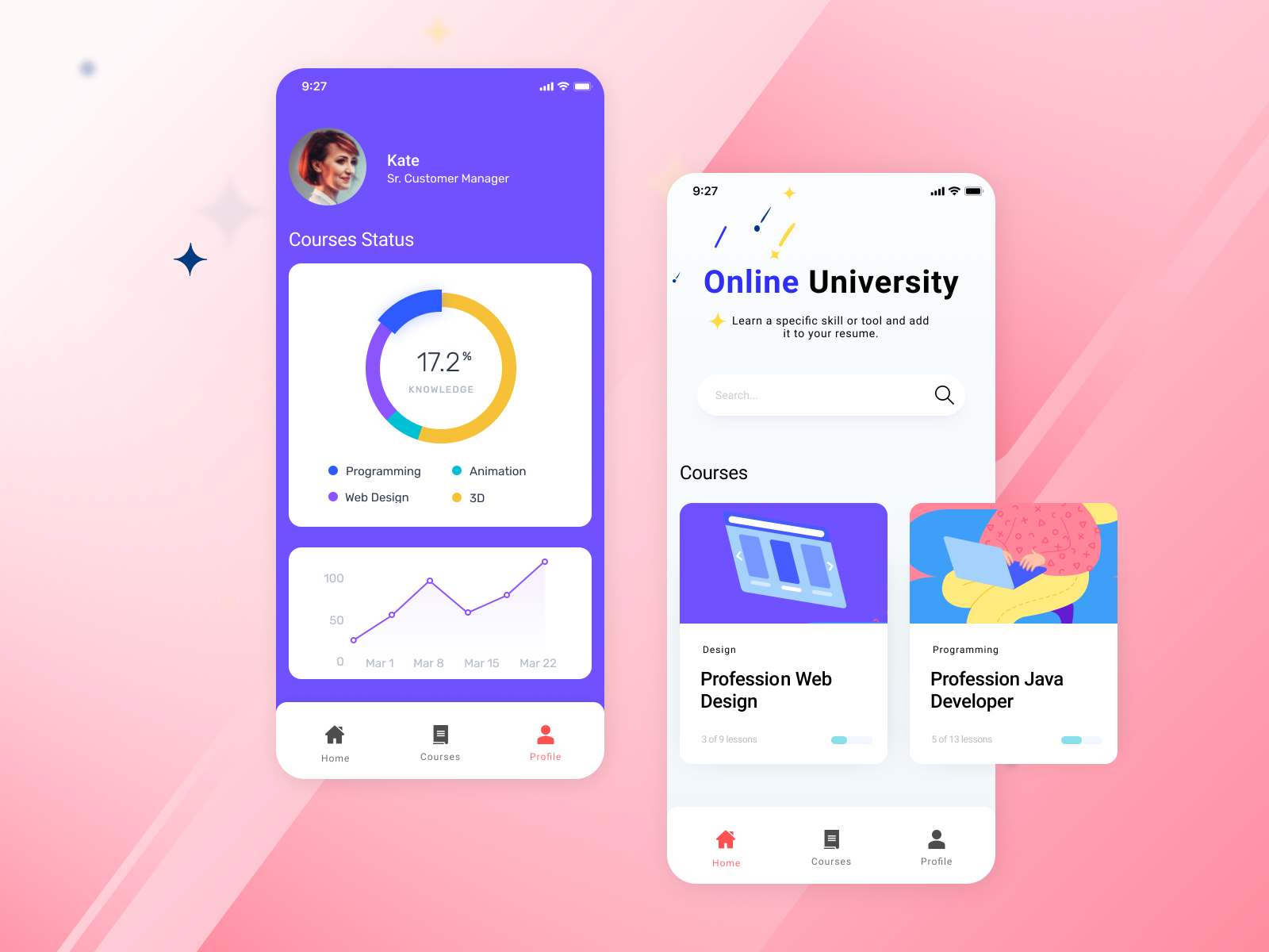 UI design for Online University by Irina MIT on Dribbble