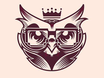 Geek Prime logo icon V2 color geek icon id illustration illustrator king logo nerd owl vector vetor