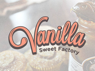 Vanilla logo brand branding candy cupcake design lettering logo sweet type typography