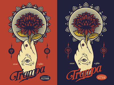 Trampa Merch 1 band color design flower hand illustration illustrator merch shirt tee type