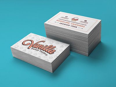 Vanilla Card bakery brand branding business card card cupcakes estationary vanilla