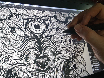 Ancient Wolf cintiq design draw graphic illustration illustrator wolf