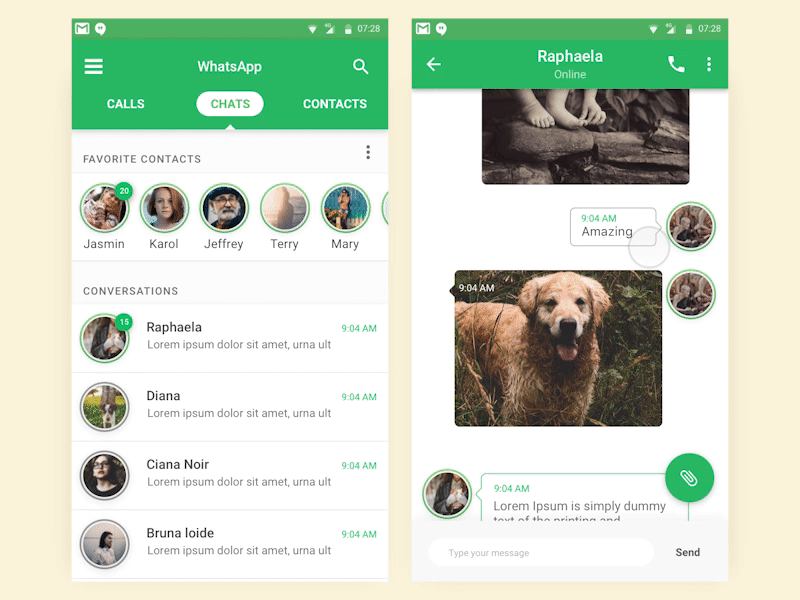 #07 | Chat | 30 Days of UI Challenge animation app board chat color dailyui design message redesign ui ux whatsapp