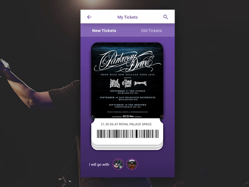 #08 | E-Ticket | 30 Days of UI Challenge barcode concert dailyui design eticket mobile show ticket ui ux wallet