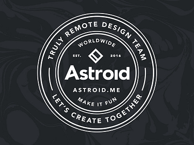 We are Astroid astroid brand branding design graphic icon label remote work symbol ui