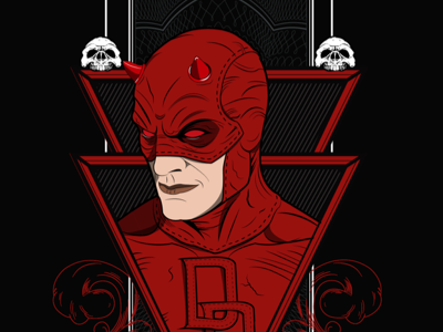 Daredevil blind comics daredevil design geek illustration illustrator marvel nerd vector